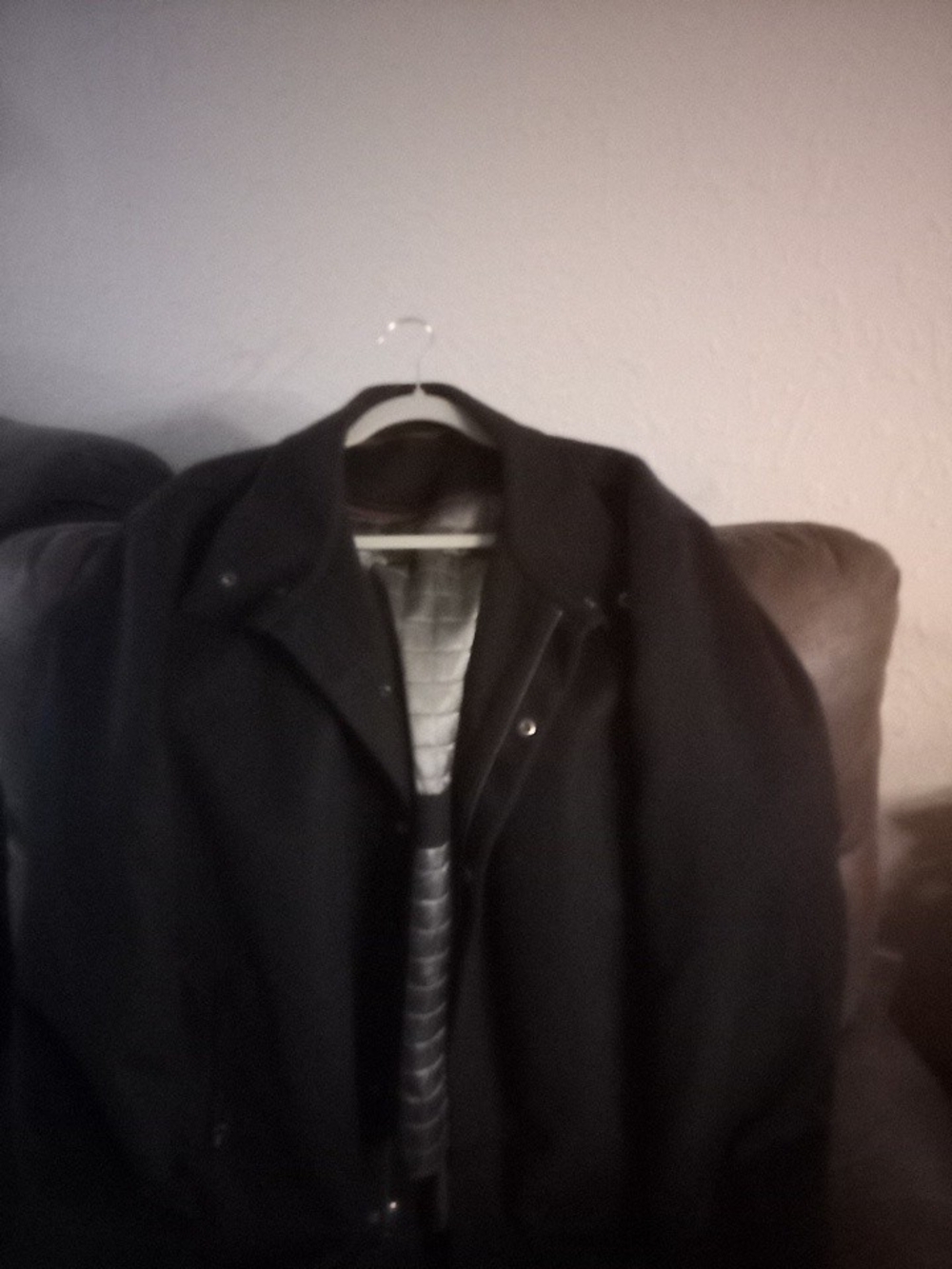 Hart Schaffner Marx Gold , Black Pea Coat with Quilted Removable Lining Classic.